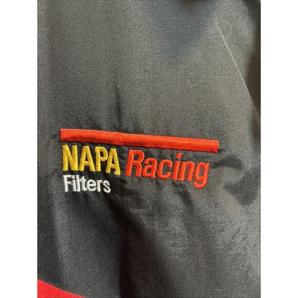 Speed Zone VTG Windbreaker Men L Jacket Red Black Shark Tooth Napa Racing Filter - Picture 4 of 13